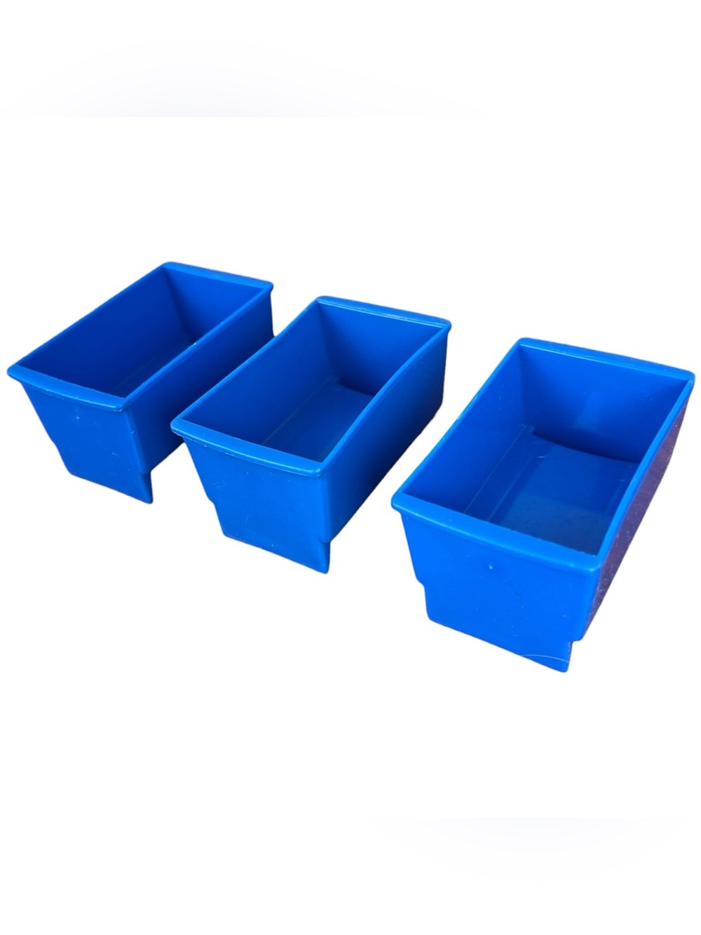 Vtg 1997 Rokenbok Monorail Small Red & Blue Ball Bins Blue Bins Lot Of 3